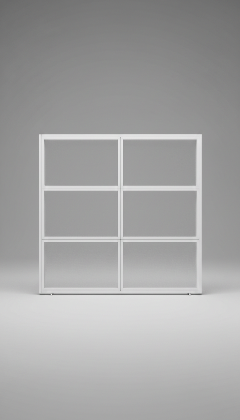 Frost white modular glass partition