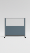 Slate blue mobile partition with whiteboard